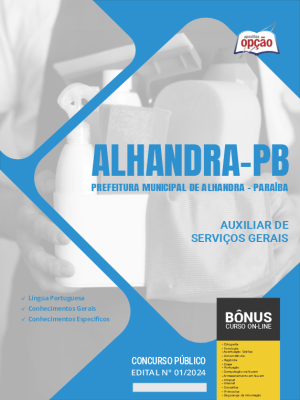 Apostila Prefeitura de Alhandra - PB 2024 - Auxiliar de Serviços Gerais
