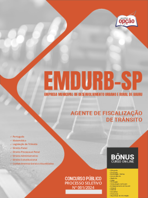 Apostila EMDURB-SP em PDF - Agente de Fiscalização de Trânsito 2024