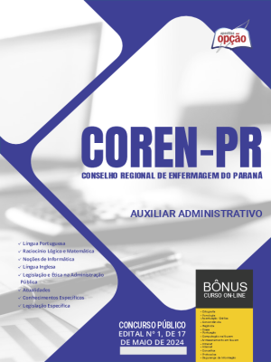 Apostila COREN-PR 2024 - Auxiliar Administrativo
