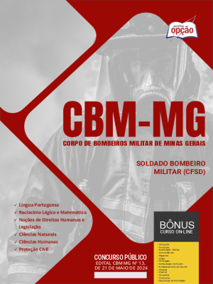 Apostila CBM-MG em PDF - Soldado Bombeiro Militar (Curso de Formação de Soldados Bombeiros Militar do Quadro de Praças) 2024