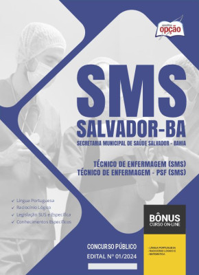 Apostila SMS Salvador em PDF - Técnico de Enfermagem (SMS) e Técnico de Enfermagem - PSF (SMS) 2024