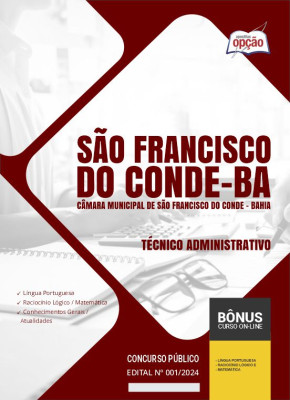 Apostila Câmara de São Francisco do Conde - BA 2024 - Técnico Administrativo
