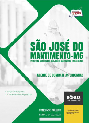 Apostila Prefeitura de São José do Mantimento - MG em PDF - Agente de Combate às Endemias 2024