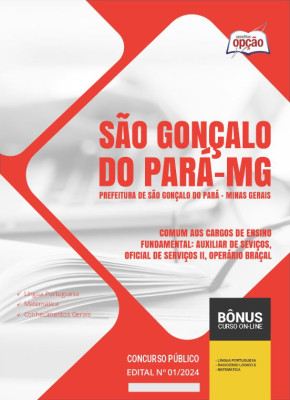 Apostila Prefeitura de São Gonçalo do Pará - MG 2024 - Comum aos Cargos de Ensino Fundamental