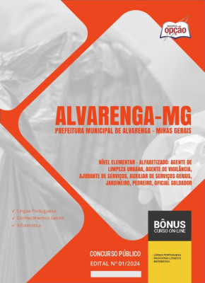Apostila Prefeitura de Alvarenga - MG em PDF - Nível Elementar - Alfabetizado 2024