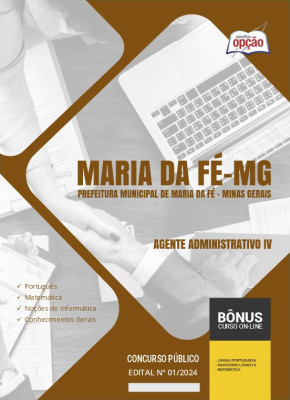 Apostila Prefeitura de Maria da Fé - MG 2024 - Agente Administrativo IV