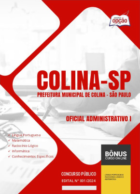Apostila Prefeitura de Colina - SP 2024 - Oficial Administrativo I