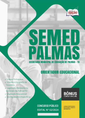 Apostila SEMED Palmas - TO em PDF - Orientador Educacional 2024