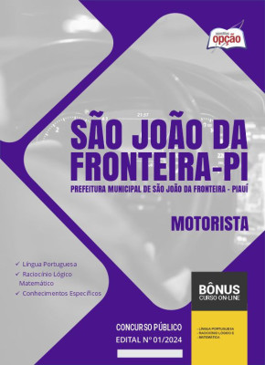 Apostila Prefeitura de São João da Fronteira - PI em PDF - Motorista 2024