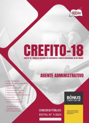 Apostila CREFITO-18 em PDF - Agente Administrativo 2024