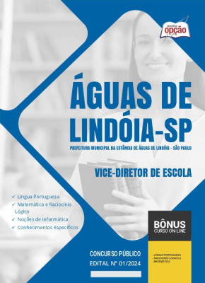 Apostila Prefeitura da Estância de Águas De Lindóia - SP em PDF Vice-Diretor de Escola  2024