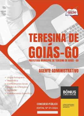 Apostila Prefeitura de Teresina - GO em PDF - Agente Administrativo 2024