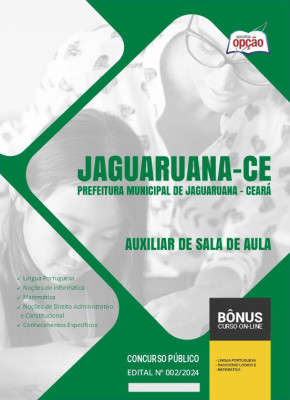 Apostila Prefeitura de Jaguaruana - CE em PDF - Auxiliar de Sala de Aula  2024