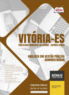 Apostila Prefeitura de Vitória - ES em PDF - Analista em Gestão Pública – Administrador 2024