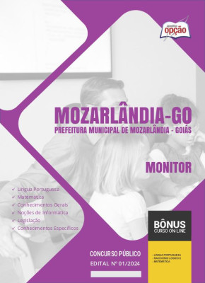 Apostila Prefeitura de Mozarlândia - GO em PDF - Monitor 2024