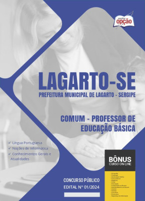 Apostila Prefeitura de Lagarto - SE 2024 - Comum - Professor de Educação Básica