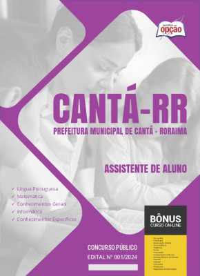 Apostila Prefeitura de Cantá - RR em PDF - Assistente de Aluno 2024