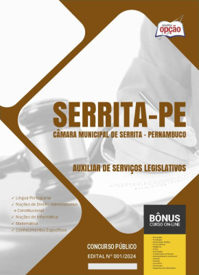 Apostila Câmara de Serrita - PE em PDF - Auxiliar de Serviços Legislativos 2024