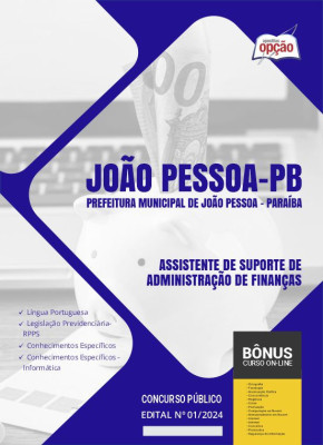 Apostila Prefeitura de João Pessoa - PB em PDF - Assistente de Suporte de Administração de Finanças 2024