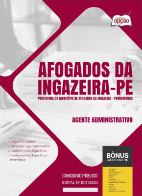 Apostila Prefeitura de Afogados da Ingazeira - PE em PDF - Agente Administrativo 2024