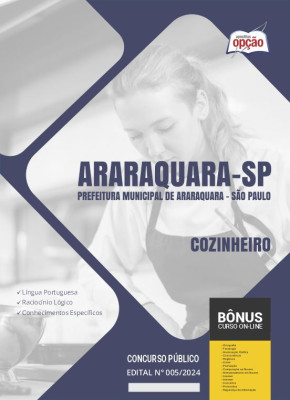 Apostila Prefeitura de Araraquara - SP 2024 - Cozinheiro