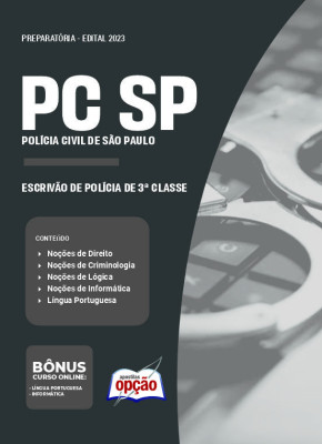 Apostila PC-SP em PDF - Escrivão de Polícia de 3ª Classe 2024