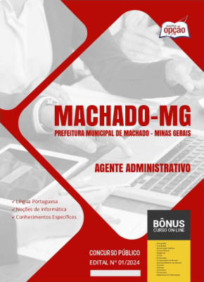 Apostila Prefeitura de Machado - MG em PDF - Agente Administrativo 2024