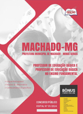 Apostila Prefeitura de Machado - MG em PDF - Professor de Educação Básica e Professor de Educação Básica no Ensino Fundamental 2024