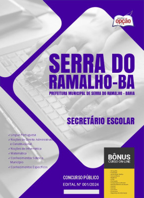 Apostila Prefeitura de Serra do Ramalho - BA em PDF - Secretário Escolar 2024
