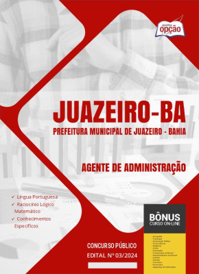 Apostila Prefeitura de Juazeiro - BA 2024 - Agente de Administração