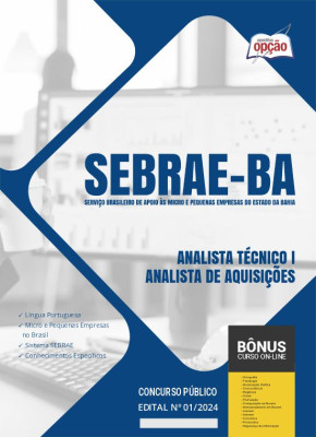 Apostila SEBRAE-BA 2024 - Analista Técnico I - Analista de Aquisições