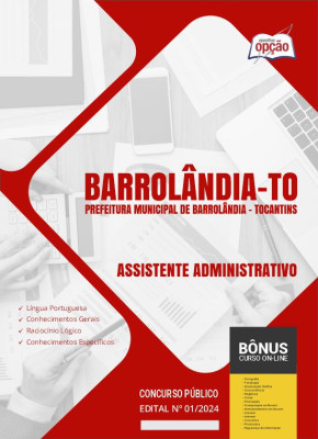 Apostila Prefeitura de Barrolândia - TO em PDF - Assistente Administrativo 2024