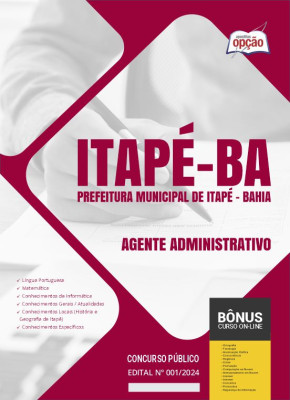 Apostila Prefeitura de Itapé - BA 2024 - Agente Administrativo