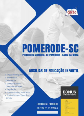 Apostila Prefeitura de Pomerode - SC 2024 - Auxiliar de Educação Infantil