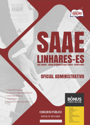 Apostila SAAE Linhares - ES 2024 - Oficial Administrativo