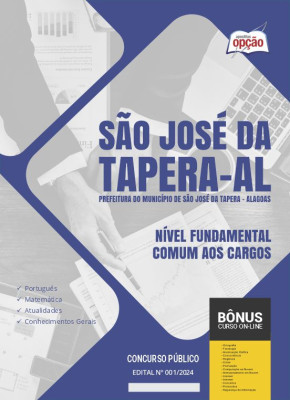 Apostila Prefeitura de São José da Tapera - AL 2024 - Nível Fundamental - Comum