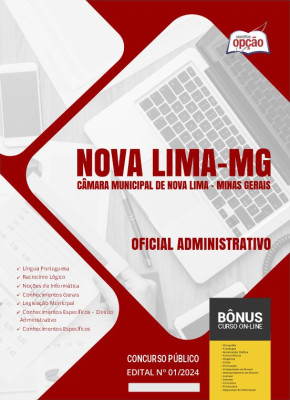 Apostila Câmara de Nova Lima - MG 2024 - Oficial Administrativo