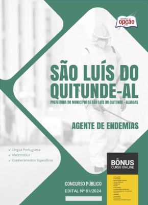 Apostila Prefeitura de São Luís do Quitunde - AL 2024 - Agente de Endemias