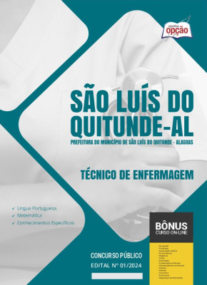 Apostila Prefeitura de São Luís do Quitunde - AL em PDF - Técnico de Enfermagem 2024