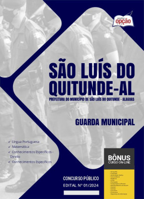 Apostila Prefeitura de São Luís do Quitunde - AL em PDF - Guarda Municipal 2024