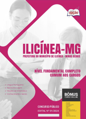 Apostila Prefeitura de Ilicínea - MG em PDF - Nível Fundamental Completo 2024