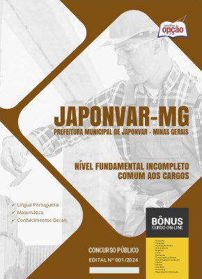 Apostila Prefeitura de Japonvar - MG 2024 - Nível Fundamental Incompleto