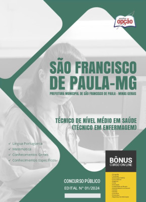 Apostila Prefeitura de São Francisco de Paula - MG 2024 - Técnico de Nível Médio em Saúde (Técnico em Enfermagem)