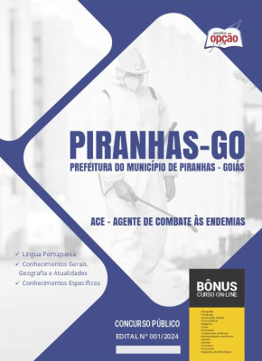 Apostila Prefeitura de Piranhas - GO 2024 - ACE - Agente de Combate às Endemias