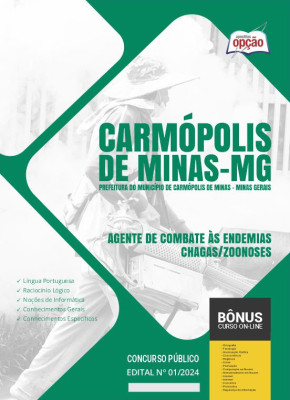 Apostila Prefeitura de Carmópolis de Minas - MG em PDF - Agente de Combate às Endemias/Chagas/Zoonoses 2024