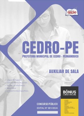 Apostila Prefeitura de Cedro - PE 2024 - Auxiliar de Sala