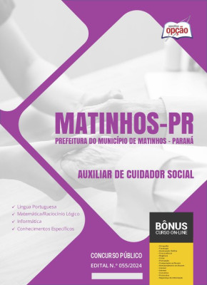 Apostila Prefeitura de Matinhos - PR em PDF - Auxiliar de Cuidador Social 2024