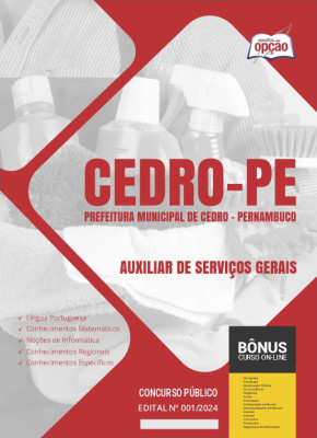 Apostila Prefeitura de Cedro - PE 2024 - Auxiliar de Serviços Gerais