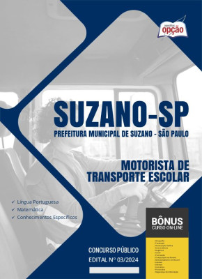 Apostila Prefeitura de Suzano - SP 2024 - Motorista de Transporte Escolar