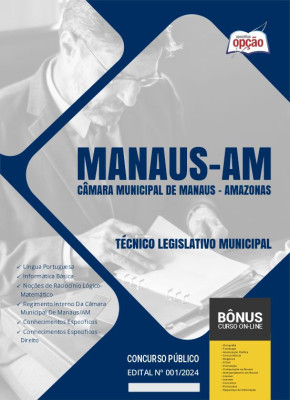 Apostila Câmara de Manaus - AM 2024 - Técnico Legislativo Municipal